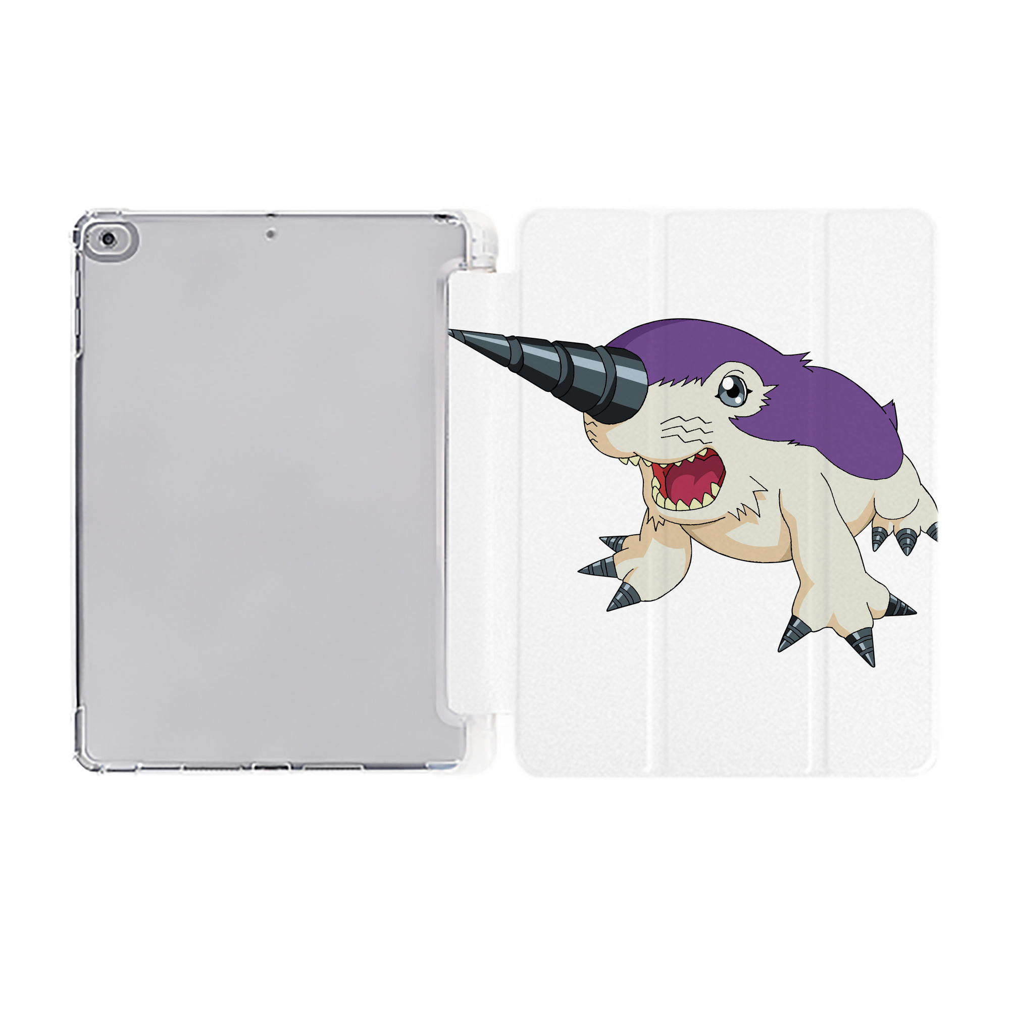 （画像用） Digimon デジタルモンスター/デジモン IPad ケース ペン収納付き 三つ折りスタンド PUレザー×シリコン 対応機種9.5/10.5/10.9インチ